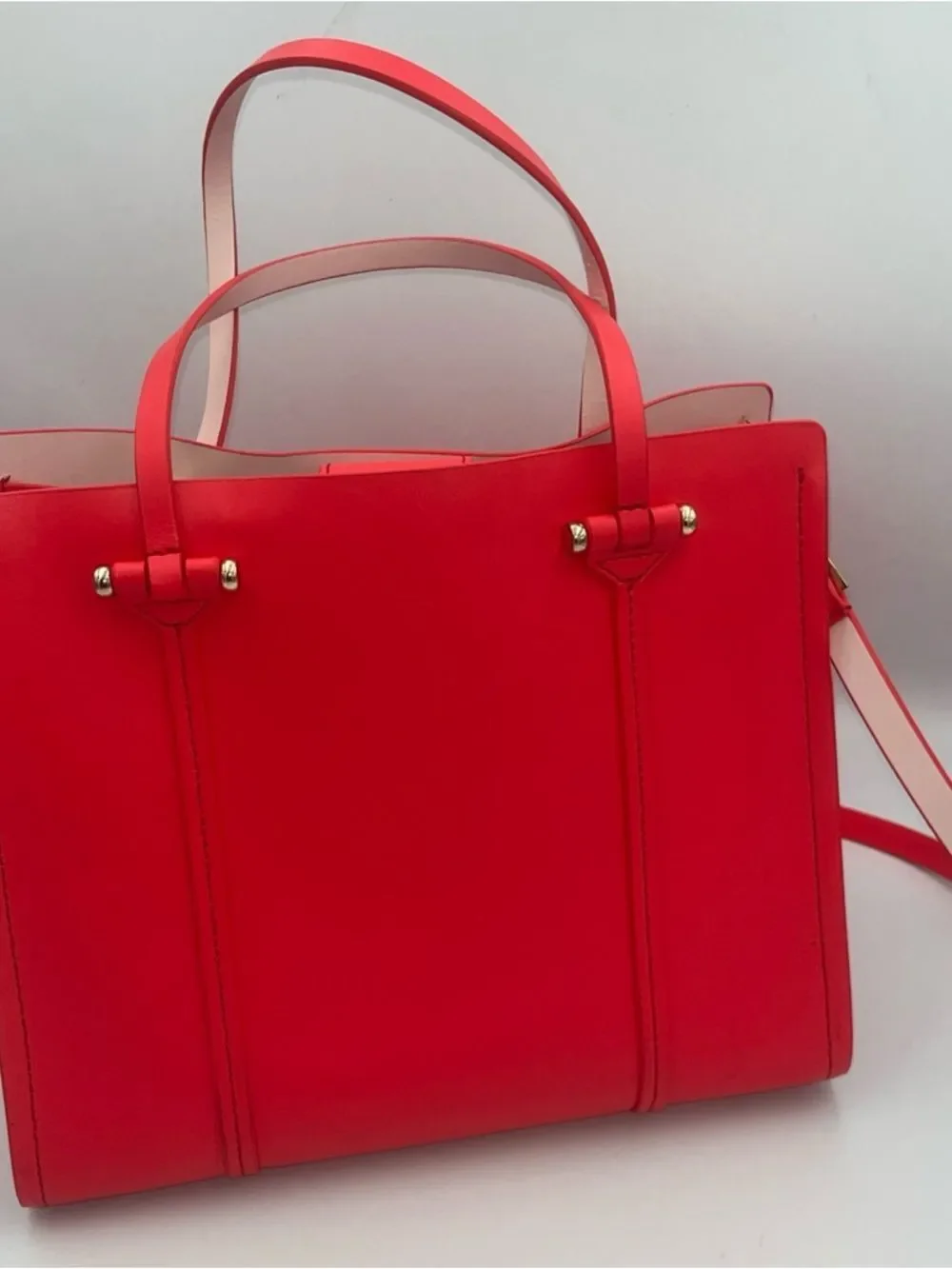 Kate Spade New York Abour Hill Small Elodie Leather Tote Bag in Pink Coral Lux